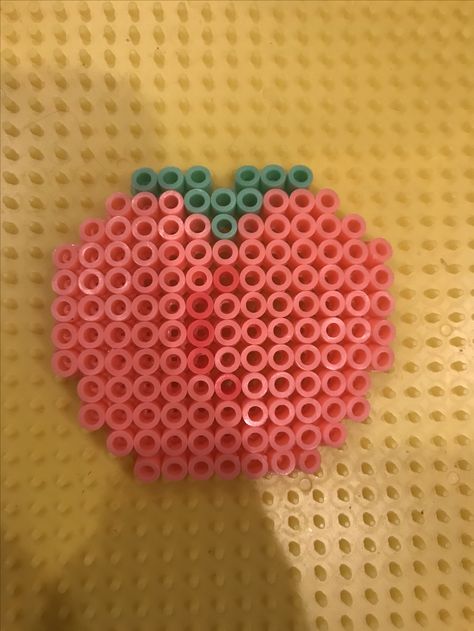 Peach perler bead template! Peach Perler Beads, Peach Perler, Perler 3d, Rave Ideas, Kandi Ideas, Beads Patterns, Perler Art, Perler Bead Templates, Beads Designs