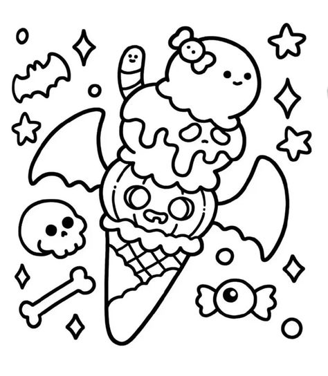 Kleurplaat Spooky Cutie Bullet Journal Halloween, Hello Kitty Colouring Pages, Adult Coloring Books Printables, Halloween Coloring Book, Adult Coloring Designs, Hello Kitty Coloring, Detailed Coloring Pages, Adult Colouring Pages, Colouring Printables