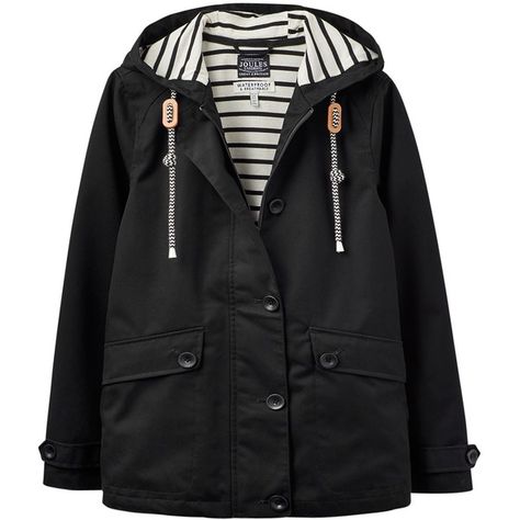 Joules Right as Rain Coast Waterproof Jacket (1,055 MXN) ❤ liked on Polyvore featuring outerwear, jackets, coats, coats & jackets, black, lined hooded jacket, water resistant hooded jacket, print jacket, fleece-lined jackets and combat jacket Water Proof Jacket, Combat Jacket, Jaket Denim, Country Attire, Coats Black, Jackets Black, Water Resistant Jacket, Short Sleeve Jacket, Jersey Jacket