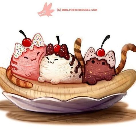 Piper Thibodeau, Tekken 2, Chat Kawaii, Animal Puns, Images Kawaii, Cute Food Drawings, Cute Food Art, Japon Illustration, Daily Painting