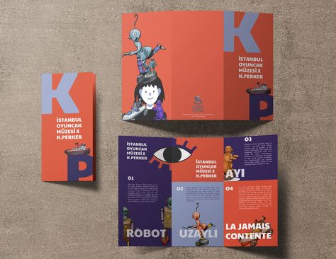 İstanbul Toy Museum Brochure Design on Behance Exhibition Pamphlet Design, Illustrated Brochure Design, Brochures Design Layout, Illustration Brochure Design, Museum Pamphlet Design, Museum Brochure Design Layout, Museum Graphic Design Exhibitions, Art Exhibition Brochure Design, Pamphlet Cover Design