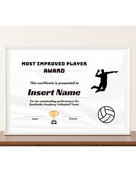 Editable volleyball 3 pack bundle awards, Volleyball certificates fillable, most valuable, improved and dedicated volleyball sport awards Volleyball Certificate, Volleyball Banquet, Participation Certificate, Certificate Of Participation, Sports Certificate, Participation Award, Certificate Award, Award Template, Editable Certificates