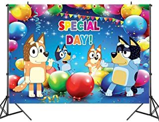 Amazon.com : bluey backdrop birthday for girl Dog Birthday Party Cake, Rainbow Themed Birthday Party, Dog Themed Parties, Cloth Banners, Cartoon Dogs, Winter Wonderland Birthday, Birthday Party Background, Kids Birthday Party Decoration, Dog Birthday Party