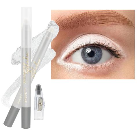 PRICES MAY VARY. HIGHLIGHTER EYE LINER AND EYESHADOW STICK：This 3-In-1 Brightening Eyeshadow Stick Can Be Used On Eyelids, Waterlines, Inner And Outer Eye Corners, Under Eyebrow Bones, And Cheek Highlights To Provide A More Comprehensive Range Of Colors And Create A Perfect Makeup Look. 8 COLOURS SHIMMER EYE SHADOW STICKS:Our Eyeshadows Come With A Precise Built-In Sharpener. Available In 8 Eye Shadow Stick Shades To Suit Different Skin Tones And Occasions,From Romantic Rose Gold To Cool Smoky B Brightening Eyeshadow, Makeup Learning, Eye Highlighter, Grey Eyeshadow, Eye Shadow Makeup, Silver Eyeshadow, Creamy Eyeshadow, White Eyeshadow, Eyeshadow Pencil