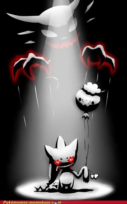 Wont you come play with us??... Creepy Pokemon, Dark Pokémon, Ghost Pokemon, Creepy Ghost, Mega Pokemon, Ghost Type, Pokemon Pins, Pokemon Stuff, Type Pokemon