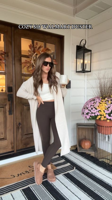 Time and Tru Women's Duster … curated on LTK Pink Duster Outfit, Cardigan And Leggings Outfit, Duster Cardigan Outfit, Duster Outfit, Hourglass Outfits, Walmart Style, Oversized Sweater Outfit, Walmart Fashion, Walmart Finds