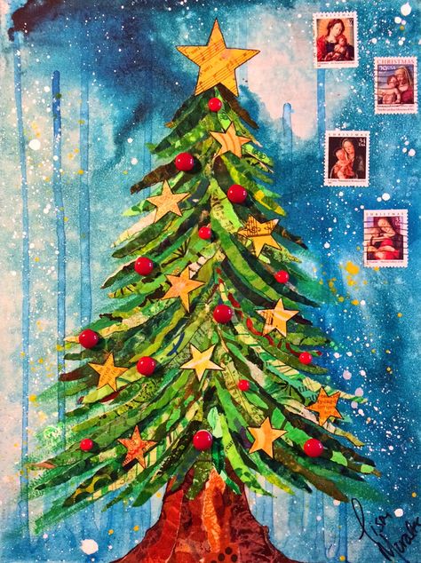 A Pinch Of Wonderful: DIY Christmas Tree Collage Christmas Tree Collage, Wooden Christmas Trees Diy, Mickey Mouse Christmas Tree, Christmas Lockscreen, Homemade Christmas Tree, Collage Christmas, Tree Collage, Christmas Tree Wallpaper, Digital Collage Art