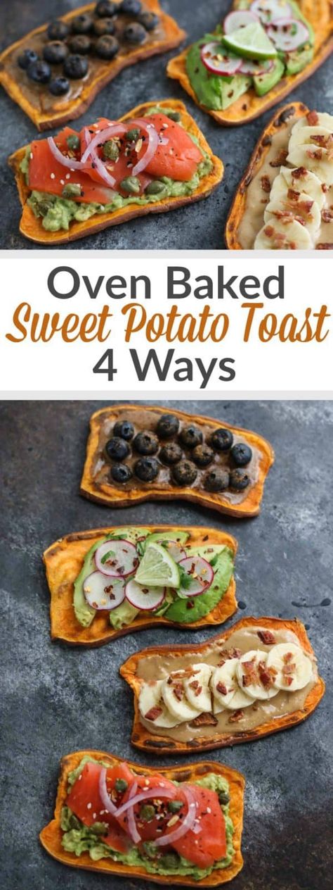 Oven Baked Sweet Potato, Toaster Oven Recipes, Potato Toast, Sweet Potato Toast, Yummy Healthy Breakfast, Given Up, Baked Sweet Potato, Oven Recipes, Sweet Potato Recipes