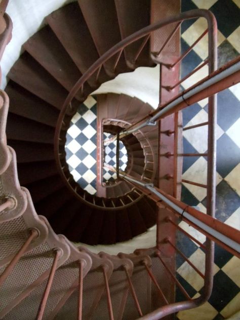 Hatteras Lighthouse - Looking down.  wb Lighthouse Interior, Birds Eye View Photography, Coastal North Carolina, Circular Stairs, North Carolina Coast, Cape Hatteras Lighthouse, Hatteras Lighthouse, View Photography, Lighthouse Keeper