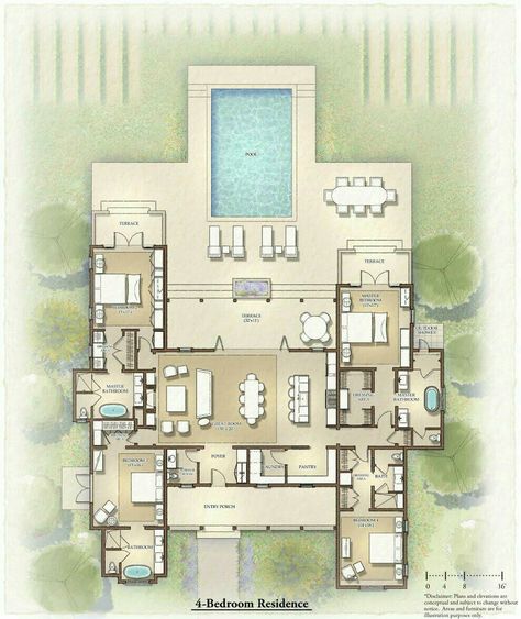 Beach House Floor Plans, Bald Mountain, House Plans Mansion, Modern Villa Design, Four Seasons Resort, Architectural Floor Plans, Villa Plan, House Layout Plans, Model House Plan