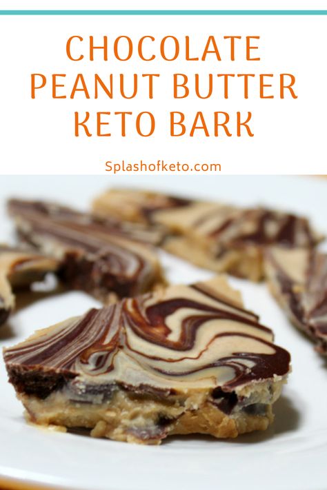 Keto Peanut Butter Bark, Keto Bark Recipes, Keto Chocolate Bark, Keto Bark, Keto Substitutes, Homemade Chocolate Bark, Peanut Butter Keto, Keto Peanut Butter Chocolate, Peanut Butter Bark