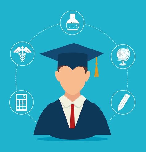 Education design, vector illustration. | Premium Vector #Freepik #vector #user #user-avatar #student-success #user-profile Education Graphic Design, Vector Profile, Student Profile, Profile Logo, Student Success, Education Design, Psd Icon, Iconic Photos, Design Vector