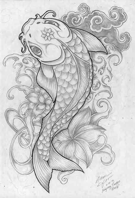 Geisha Tattoos, Koi Tattoo Design, Koi Fish Drawing, Koi Art, Koi Tattoo, Koi Fish Tattoo, Geniale Tattoos, Fish Tattoo, Fish Drawings