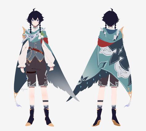 solis!! ☀️ school 🖊️ on Twitter: "nameless bard redesign :] (he's a bow user with a melee (claymore) stance!)… " Nameless Bard, Armor Drawing, Multimedia Arts, Twitter Icon, Character Outfits, Student Art, Character Design Inspiration, Anime Character Design, Genshin Impact