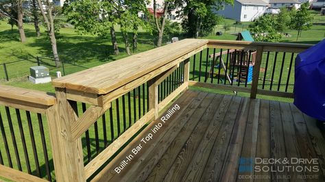 Bar Railing, Deck Bar, Deck Remodel, Patio Steps, Shed To Tiny House, Deck Designs Backyard, House Shed, Deck Railing, Deck Builders