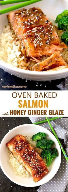 Salmon Honey, Salmon With Honey, Easy Salmon Recipe, Ginger Glaze, Salmon Recipes Baked Healthy, Baked Salmon Recipe, Ginger Salmon, Salmon Glaze Recipes, Salmon Marinade