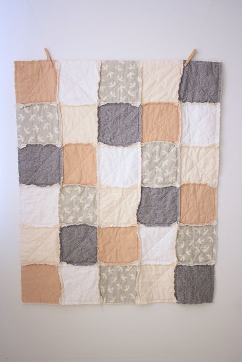 If you have a neutral nursery, you need a neutral rag quilt! This crib quilt is perfect for a boy or a girl. I used soft quilting cotton in the front, muslin in the back, and cotton batting in between. Its warm, but not too heavy. This quilt is approximately is 35 x 43. I can make this same quilt in any size, and I can also make a matching banner for a nursery. I washed it once to get that fluffy look, and it will continue getting fluffy and soft with every wash. I recommend gentle cycle,... Baby Rag Quilts, Crib Quilt, Neutral Nursery, Rag Quilt, Nursery Neutral, A Boy, Baby Quilts, Cribs, A Girl