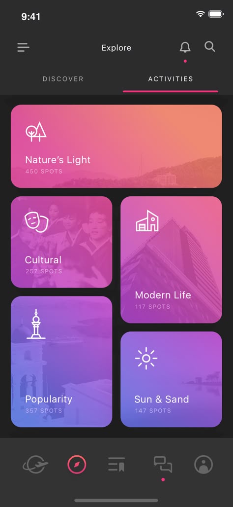 Cool Mobile App Design, Festival App Design, Dark App Design, Gradient App Design, App Color Scheme, Gradient Ui Design, Desing App, Modern App Design, App Design Ideas