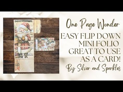 One Page Wonder Tutorial Number 31!  Mini Folio with NEW Christmas Paper & a FREEBIE! #onepagewonder - YouTube One Page Wonder, Mini Folio, Scrapbook Videos, Christmas Paper, First Page, Xmas Cards, Junk Journals, Junk Journal, Mini Albums