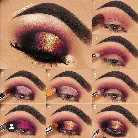 Holiday Eye Makeup, Fall Eyeshadow Looks, Eye Makeup Guide, Simran Kaur, Fall Eyeshadow, Maquillage Yeux Cut Crease, Crease Makeup, Makeup Pictorial, Makeup Nails Designs