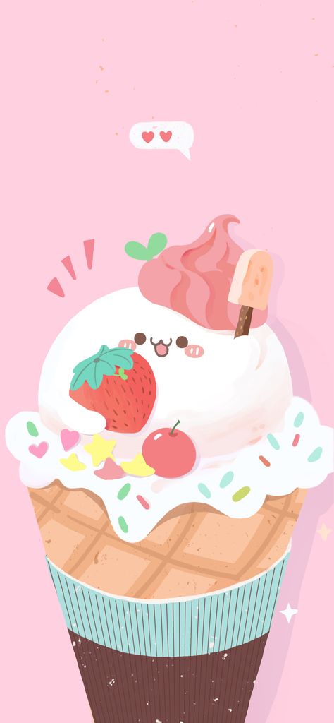 Ice Cream Wallpaper Iphone, Ice Cream Cute, Ice Cream Cartoon, Ice Cream Wallpaper, Mochi Ice, Ice Cream Illustration, Mochi Ice Cream, Ice Cream Art, Food Cartoon