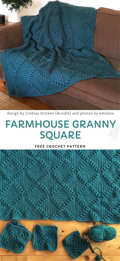 Farmhouse Granny Square, Motifs Afghans, Granny Square Häkelanleitung, Crocheted Afghans, Confection Au Crochet, Colorful Crochet, Clothes Crochet, Crochet Simple, Afghan Patterns