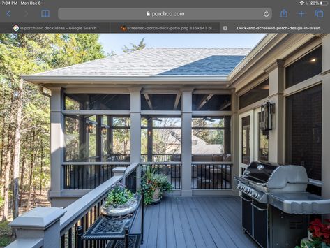 Screened In Porch With Deck, Deck Outdoor Living, Porch Grill, Brentwood Tennessee, Deck Grill, Custom Porch, Porch Interior, Deck Outdoor, Porch Design Ideas