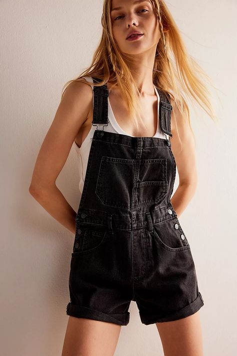 We The Free Ziggy Shortalls | Free People Ziggy Shortalls, Overalls Outfit Short, Free People Overalls, Overalls Outfit, Denim Overalls Shorts, Black Overalls, Denim Overalls, Rompers Women, Overall Shorts