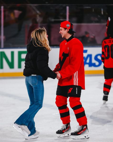 The Devils are all smiles from hitting the ice. 😁 Catch the @njdevils in the 2024 @navyfederal NHL #StadiumSeries TOMORROW at 8p ET on… | Instagram Hughes Family, Hughes Brothers, Hockey Girlfriend, Boys Hockey, Hockey Boards, Jack Hughes, Hot Hockey Players, The Devils, Ice Hockey Players