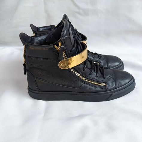 Giuseppe Zanotti High Top Men Sneakers Size 43.5 Zanotti Shoes, Giuseppe Zanotti Shoes, Men Sneakers, Gold Accent, Giuseppe Zanotti, High Top, High Tops, Man Shop, Sneakers