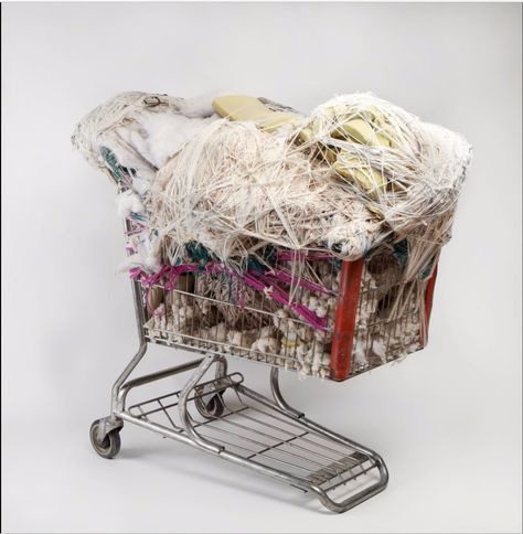 One of Judith Scott's many untitled works using wrapped textiles to conceal a shopping cart Judith Scott, Sheila Hicks, Fiber Sculpture, Brooklyn Museum, Concept Development, Portfolio Inspiration, Textile Fiber Art, Visual Poetry, Fashion Portfolio