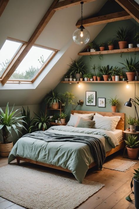 Bedroom Decor Attic Room, Bedroom Decor Sloped Ceiling, Romantic Attic Bedroom, A Frame Bedroom Ideas Ceilings, Attic Appartement, Cosy Loft Bedroom, Low Ceiling Interior, Small Attic Bedrooms, Loft Bedroom Ideas Sloped Ceiling