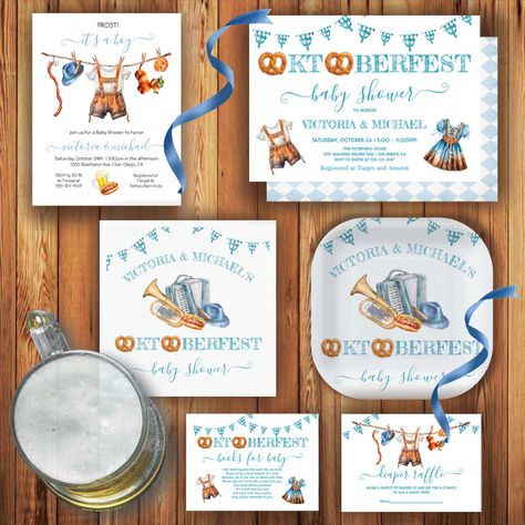 Oktoberfest Pretzel lederhosen Baby Shower Invitation  Zazzle Oktoberfest Baby Shower Ideas, Oktoberfest Invitation, Watercolor Baby Shower, Free Birthday Invitations, Free Birthday Invitation Templates, All Craft, Free Birthday Stuff, Beer Steins, Baby Shower Invitation