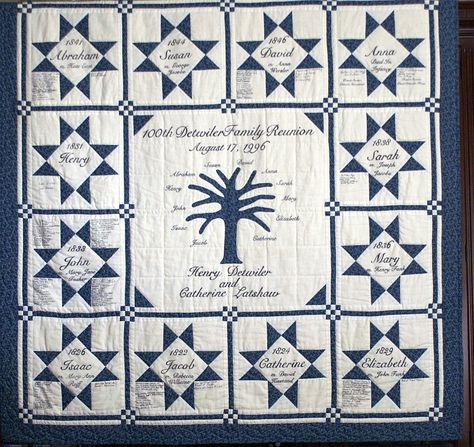 Seen a family tree pattern somewhere a couple weeks ago that I loved! Cant find it again.... Family Tree Quilt Patterns, Genealogy Crafts, Family Tree Quilt, Japanese Quilt Patterns, Family Tree Craft, Tree Quilt Pattern, Quilt Care, Heirloom Quilt, Tree Quilt