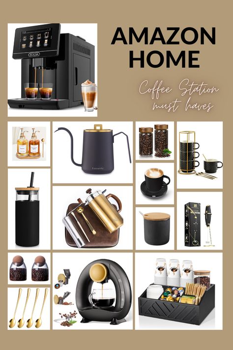 Coffee Station- Black and Gold  Super Automatic Coffee Espresso Machine Single Serve, Small Coffee Makers for K Cup  French Press Travel Coffee Press Electric Milk Steamer Frother Coffee Syrup Dispenser for Coffee Bar Coffee Bar Organizer for Coffee Bar Accessories Cuisinart SS-15CP Coffeemaker, 12 Cup, Copper Coffee Stirring Spoons Coffee Mug Warmer Coffee Bar Organizer, Coffee Syrup Dispenser, Small Coffee Maker, Milk Steamer, Coffee Espresso Machine, Frother Coffee, Coffee Tools, Coffee Bar Accessories, Syrup Dispenser