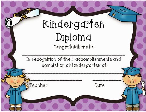 Sharing ideas for organization and enrichment in a kindergarten classroom Kindergarten Graduation Diploma, Kindergarten Graduation Certificate, Kindergarten Certificates, Preschool Certificates, Kindergarten Diploma, Preschool Diploma, Homeschooling Kindergarten, Graduation Certificate Template, Graduation Certificate