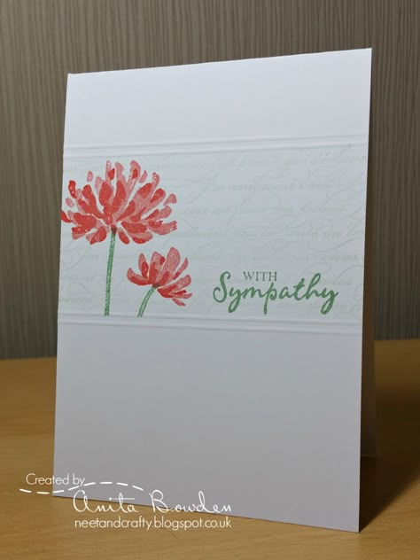 Neet & Crafty: Less is More - Guest Designer (week two!) Handmade Cards Easy, Simple Sympathy Cards, Sympathy Thoughts, Stampin Up Sympathy, Stampin Up Sympathy Cards, Sympathy Card Ideas, One Layer Cards, Stampin Up Stamp Sets, Sympathy Cards Handmade