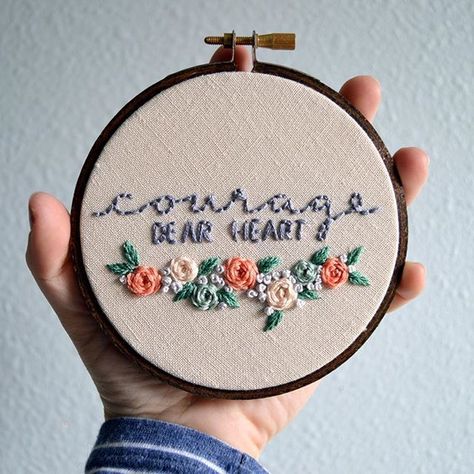 1000+ ideas about Courage Dear Heart on Pinterest | Quotes, CS ... Narnia Embroidery, Hoops Quotes, Petty Lyrics, Courage Dear Heart, Embroidery Hoop Wall, Ideas Embroidery, Embroidery Hearts, Pola Sulam, Cs Lewis