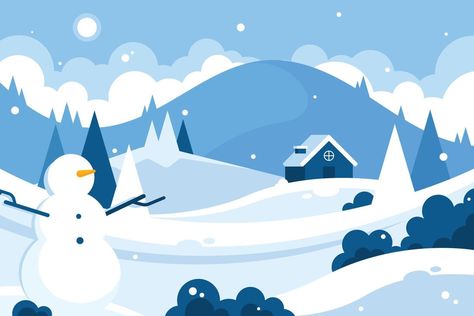 Winter Vector Illustration, Snow Background, Snow Illustration, Snow Vector, Children Drawing, Xmas Wallpaper, Family Calendar, Winter Illustration, Forest Illustration