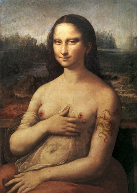 Naked Mona Lisa Monalisa Wallpaper, Mona Lisa Portrait, Event Poster Design Inspiration, Mona Lisa Parody, Mona Lisa Smile, Baby Christmas Photos, Paintings Pictures, Advanced Photoshop, Funny Paintings