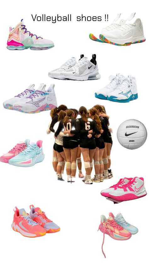 here some shoes if you play volleyball !! Aesthetic Volleyball Shoes, What To Wear To Volleyball Tryouts, Stuff You Need For Volleyball, Shoes For Volleyball, Volleyball Essentials List, Volleyball Fits Practice, Volleyball Needs, Cute Volleyball Shoes, Volleyball Aesthetic