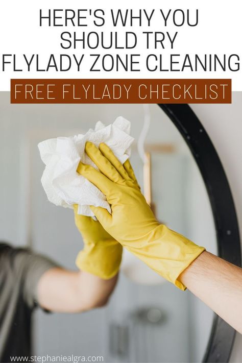 woman wearing yellow gloves is cleaning a mirror Flylady Zones, Spring Cleaning Checklist Printable, Daily Cleaning Schedule, Nontoxic Cleaning, Zone Cleaning, Clean Mama, Mom Planner, Spring Cleaning Checklist, Spring Cleaning Hacks