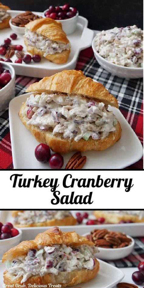 Turkey Cranberry Salad, Shredded Turkey Sandwiches, Cranberry Sauce Recipe Easy, Leftover Cranberry Sauce Recipe, Leftover Turkey Sandwich Recipes, Easy Leftover Turkey Recipes, Shredded Turkey Recipes, Turkey Salad Recipe, Turkey Apple