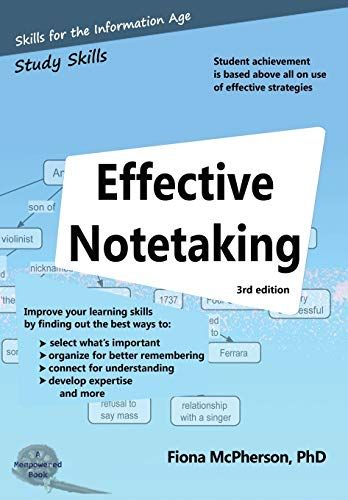 Effective Notetaking: 1 (Study Skills) by Fiona McPherson Note Taking Strategies, Books Fiction, Study Strategies, Student Achievement, Information Age, Study Smarter, Study Plan, Brain Power, Study Skills