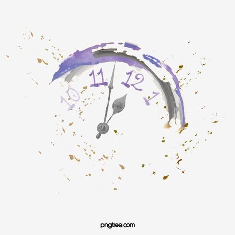 Clock Watercolor Painting, Time Illustration Clock, Clock Illustration Art, Clock Art Drawing, Clock Artwork, Watercolor Clock, Cinderella Tattoo, Clock Png, Clock Watercolor