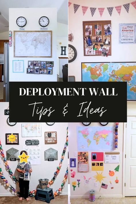 9 Deployment Wall Ideas to Count Down Those Long Days - finding mandee Deployment Ideas For Kids, Deployment Countdown For Kids, Deployment Wall For Kids, Military Wall Decor Ideas, Deployment Crafts, Deployment Kids, Deployment Wall, Deployment Countdown, Air Force Love