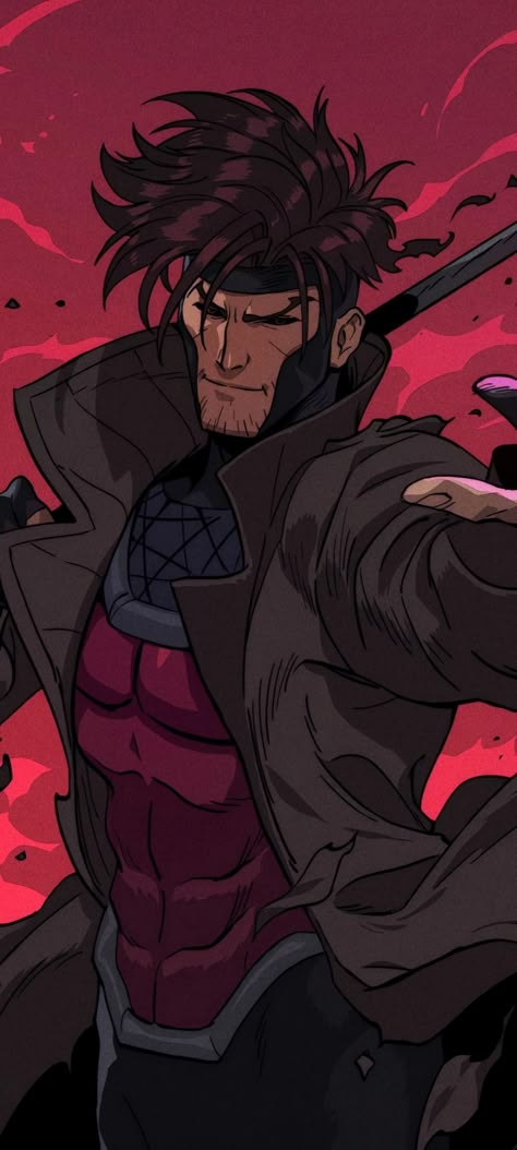 The Gambit Marvel, X Men Art Fanart, X Men Phone Wallpaper, Gambit Marvel Comics, Gambit And Rogue Wallpaper, Gambit Comic Art, Marvel Fan Art Wallpaper, Gambit Fanart X Men, Gambit Xmen Wallpaper