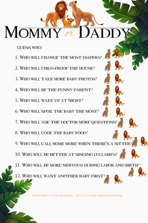 lion king theme 
gender reveal game
lion king gender reveal theme Safari Theme Gender Reveal Ideas, Jungle Themed Gender Reveal, Monkey Gender Reveal Ideas, Loin King Gender Reveal, Lion Gender Reveal Ideas, Gender Reveal Safari Theme, Lion King Baby Room Ideas Themed Nursery, Simba Or Nala Gender Reveal, Baby Shower Games Safari Theme