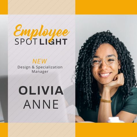 Copy of Employee Spotlight Instagram Post Employee Highlight Social Media, Corporate Instagram Post Design, Employee Spotlight Design, Employee Spotlight Social Media Post, Staff Spotlight, Newsletter Sample, Employee Spotlight, Work Posters, Social Graphics