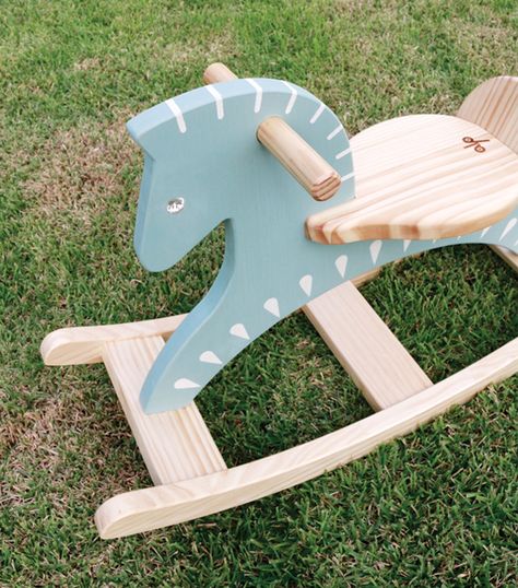 Rocking Horses Painted, Rocking Horse Diy, Rocking Unicorn, Celadon Pottery, Baby Rocking Horse, Wood Rocking Horse, Floor Lamp Shade, Lantern Table Lamp, Baby Mirror